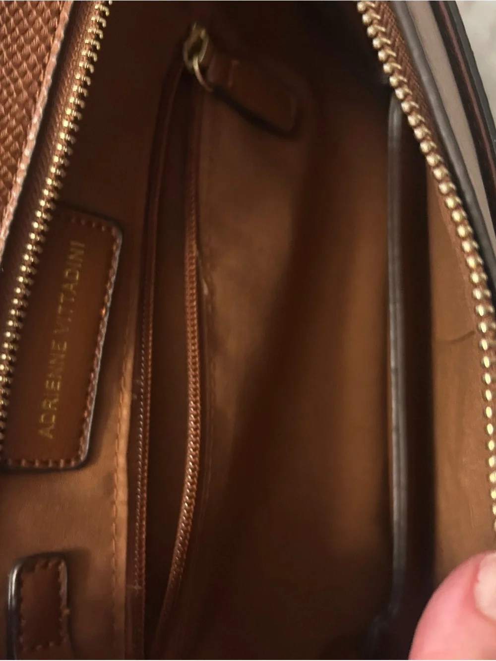 Adrienne Vittadini Brown Leather-like Chain-Handle Shoulder Bag